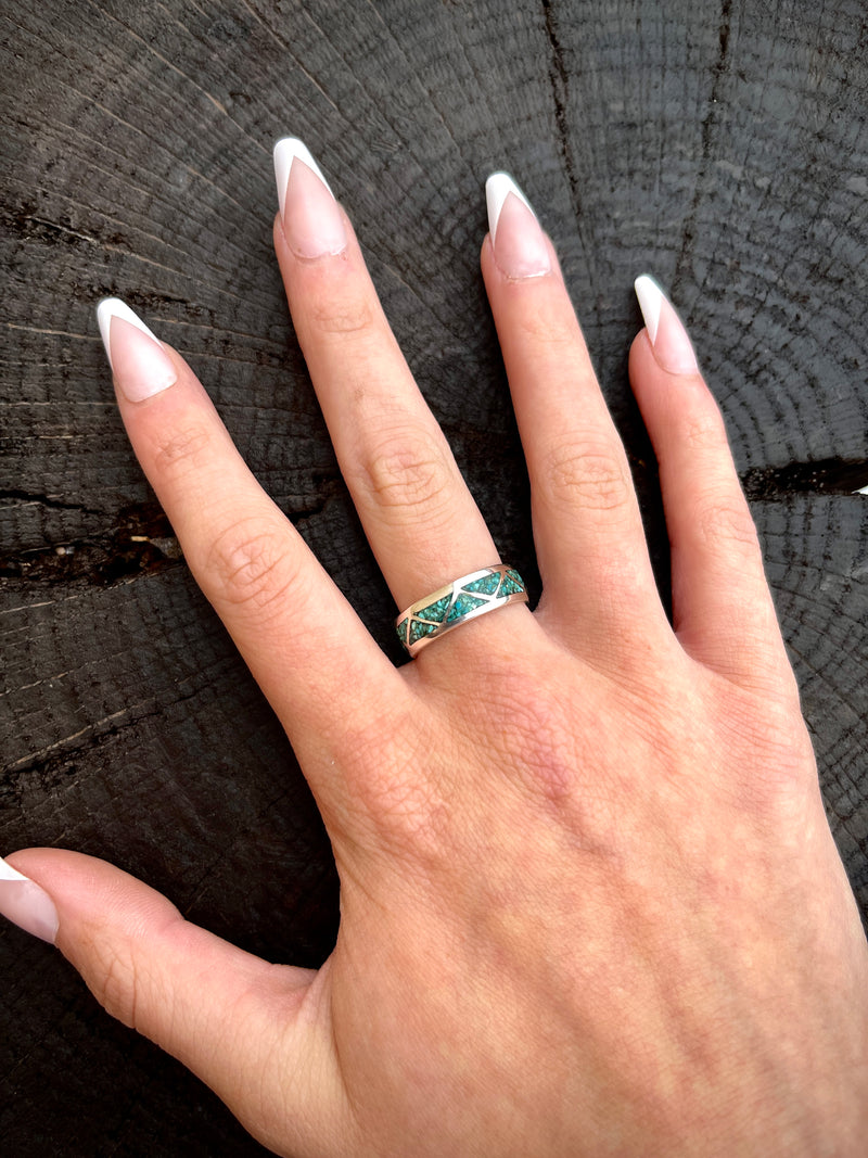 Vintage Chip Inlay Ring – Chaco Canyon Trading