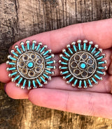 Vintage Zuni Disc Earrings