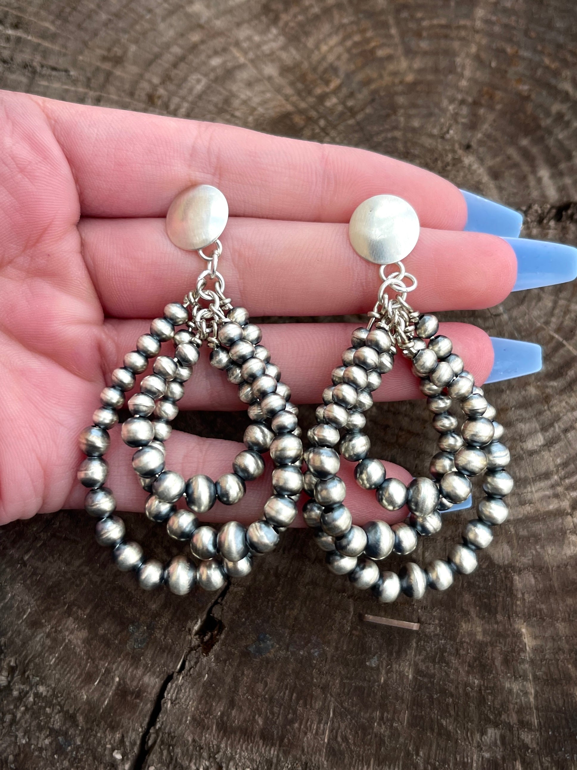Handmade Chandelier Navajo Pearl Drop Earrings