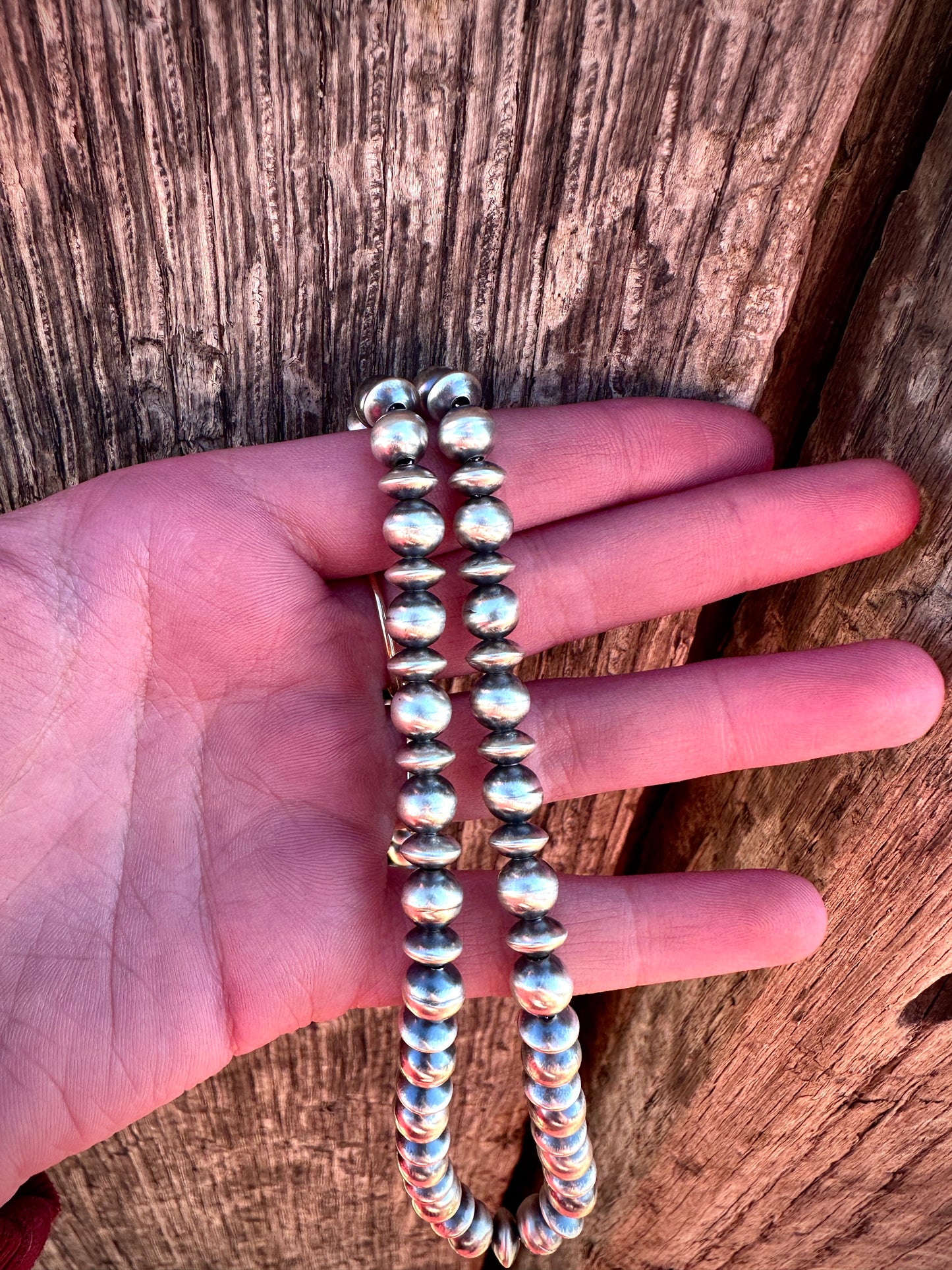 Handmade 20" Saucer and Bead Navajo Pearls