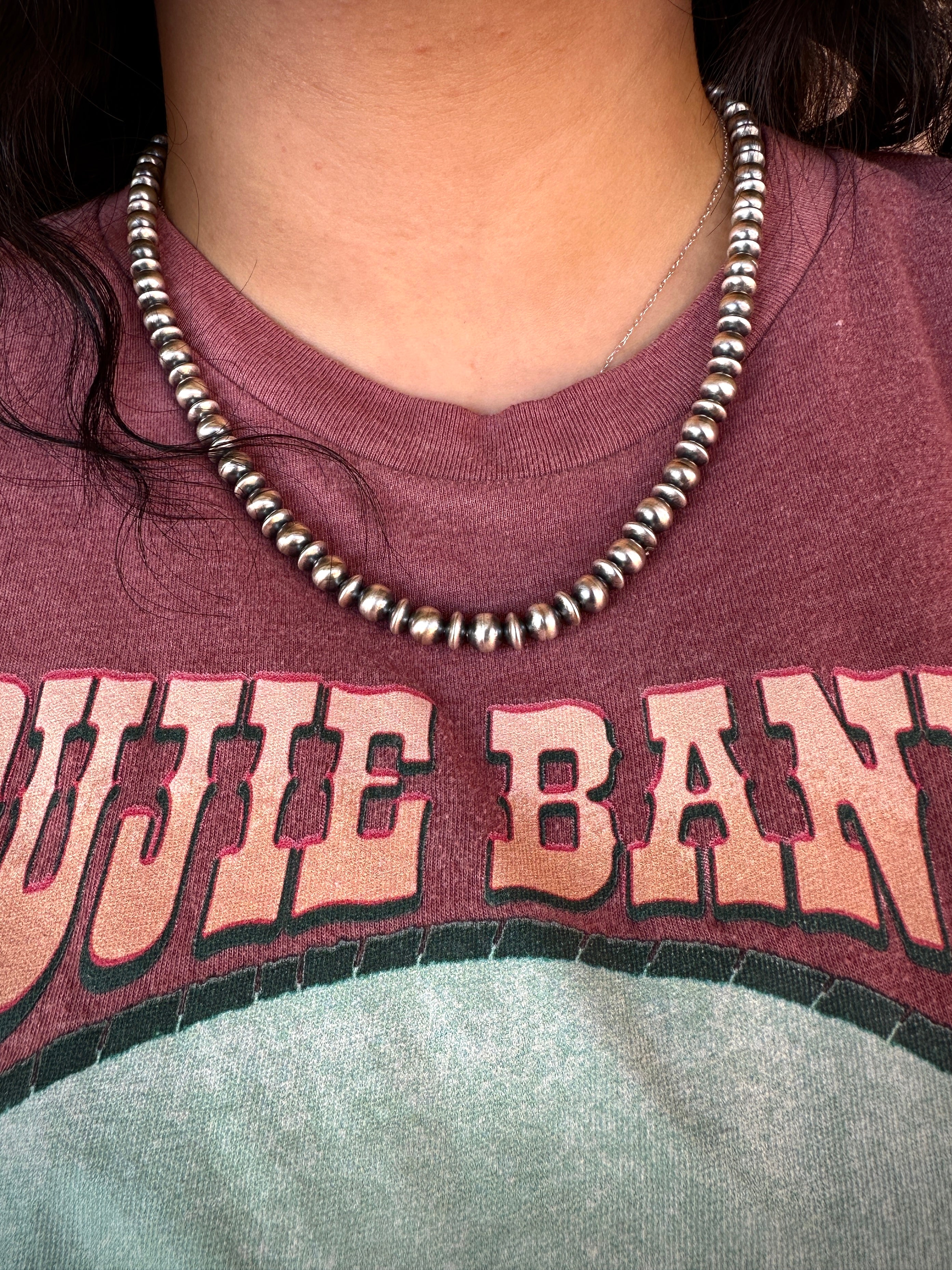 Handmade 20" Saucer and Bead Navajo Pearls