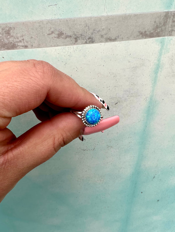 Cute Everyday Ring in Aqua Blue