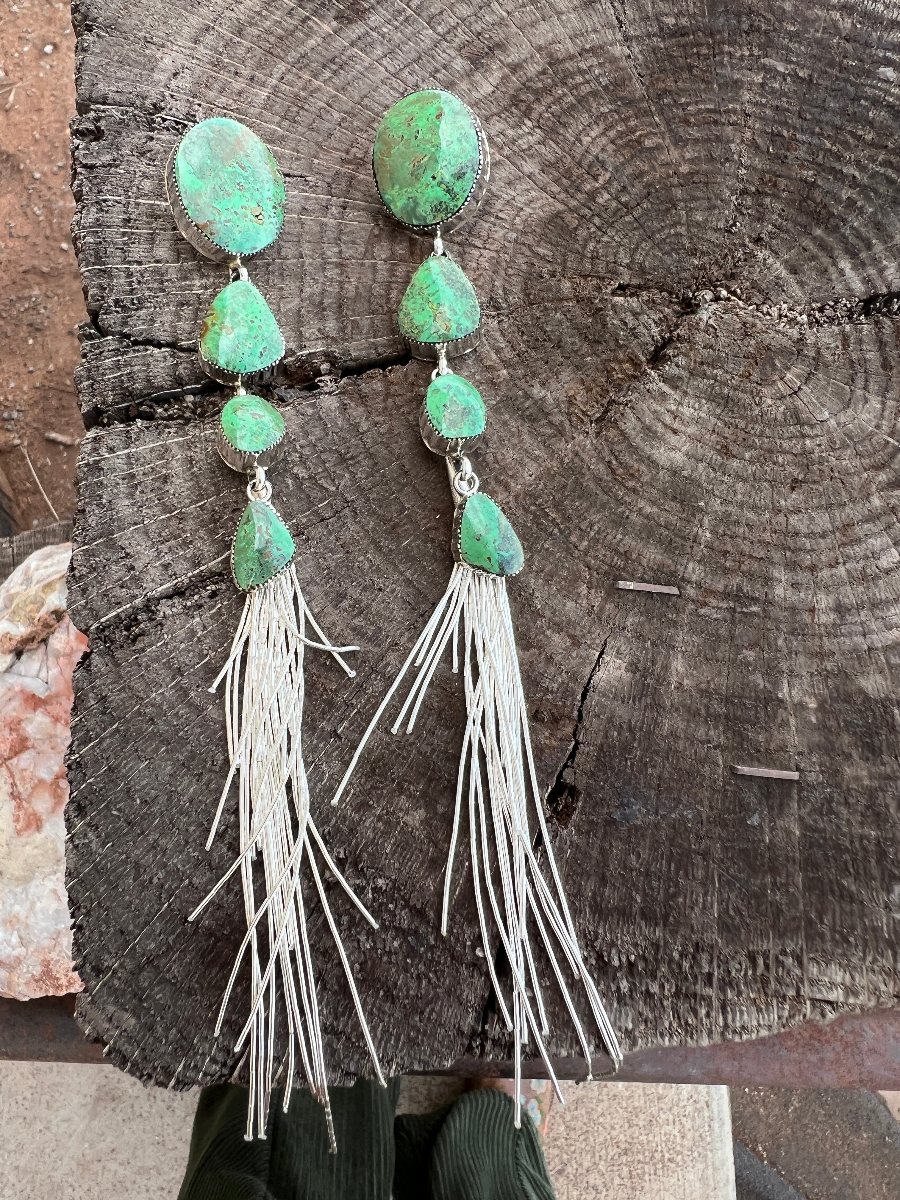 HEY GIRL HEY! Fabulous Shoulder Duster Earrings with Removable Liquid Silver Tassels