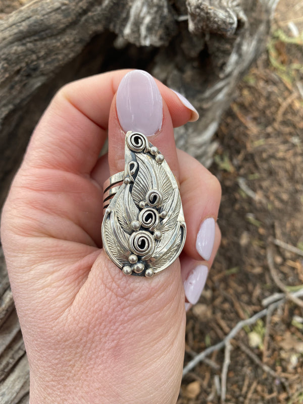 Silver Leaf Ring From The Rogers Collection