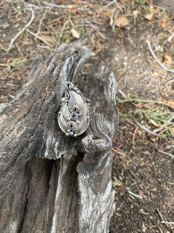 Silver Leaf Ring From The Rogers Collection