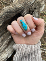 Elongate Nevada Turquoise Ring From The Rogers Collection
