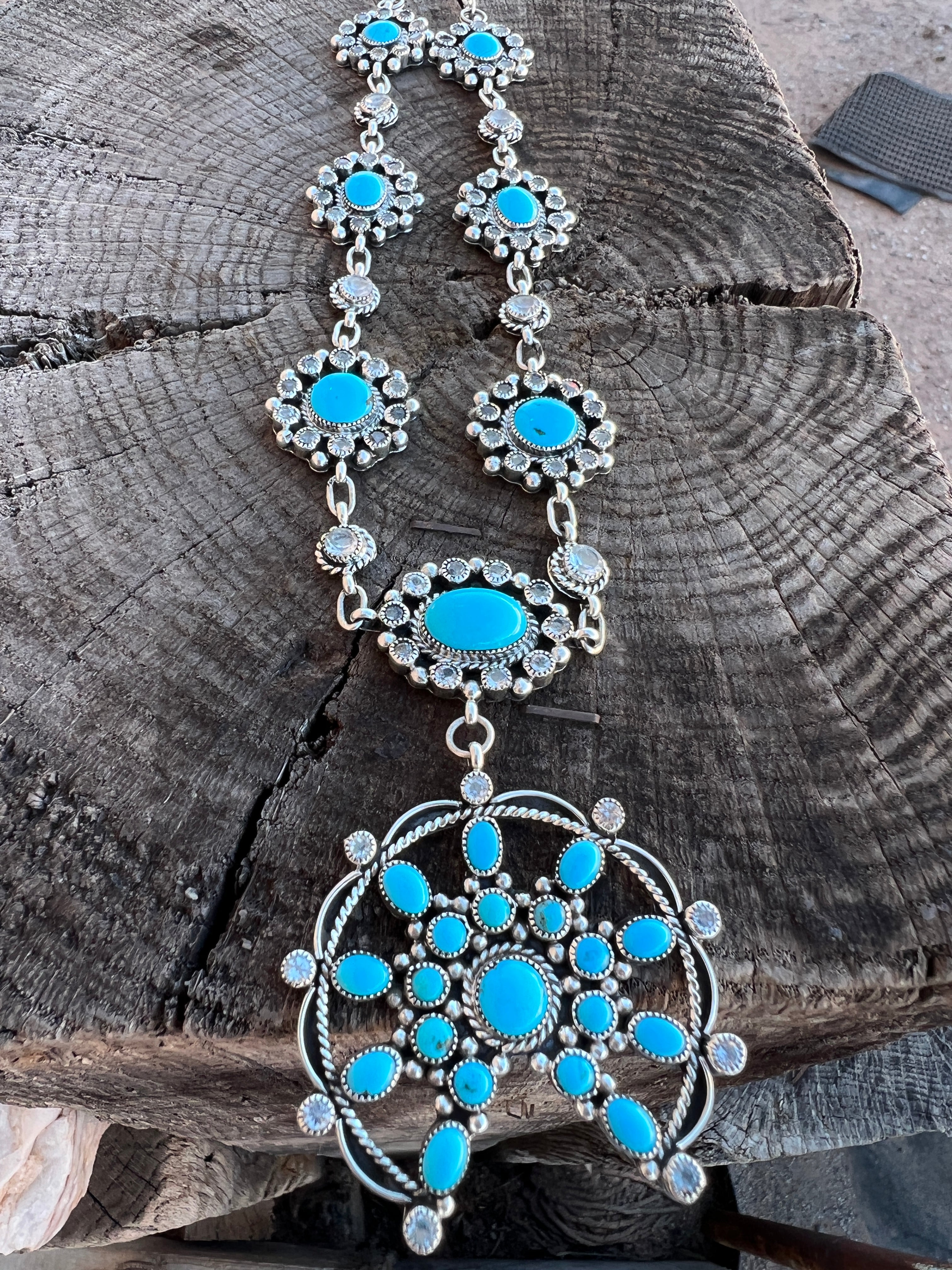 Desert sky and Fuchsia Dream Squash Necklace