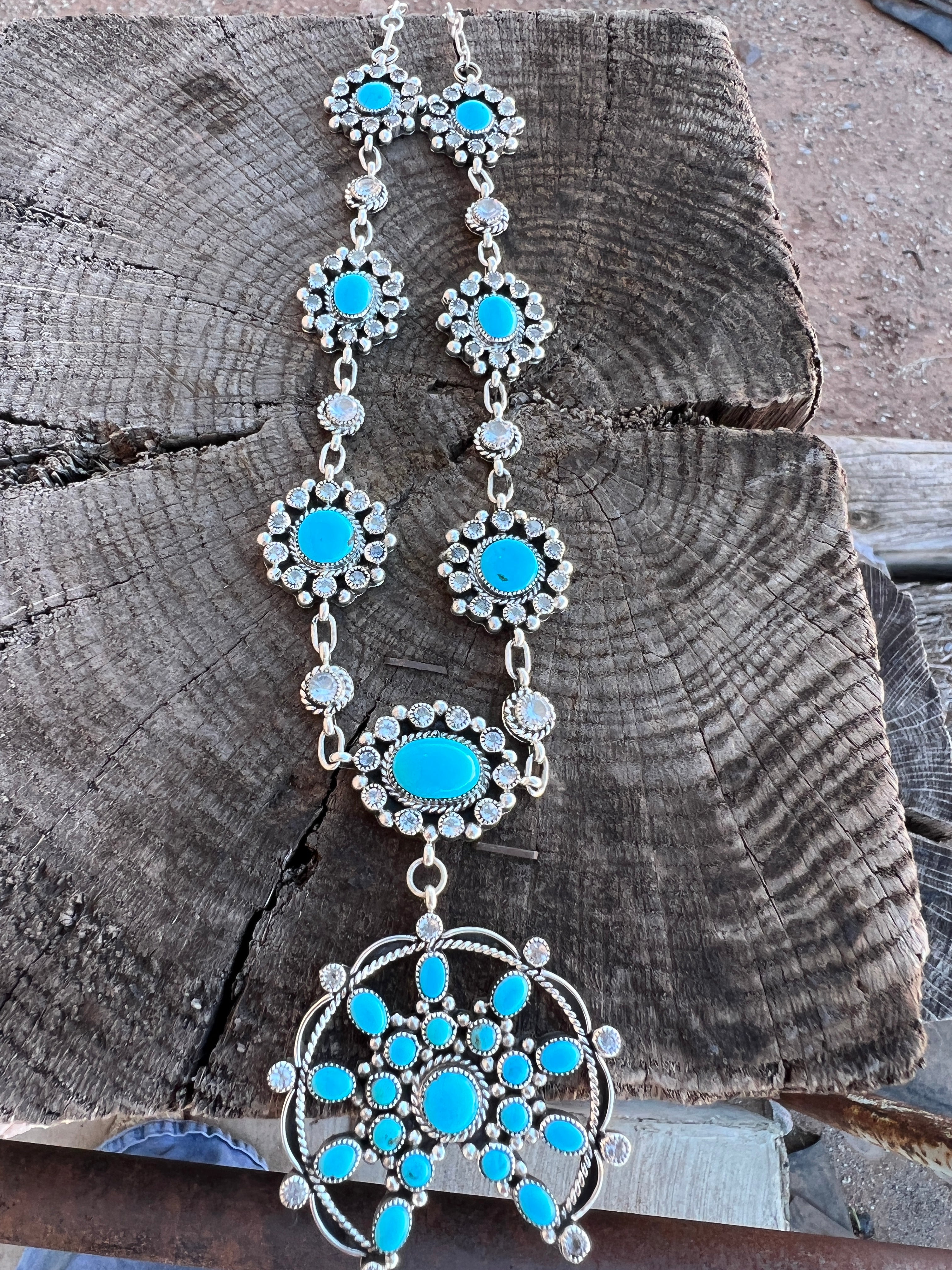 Desert sky and Fuchsia Dream Squash Necklace