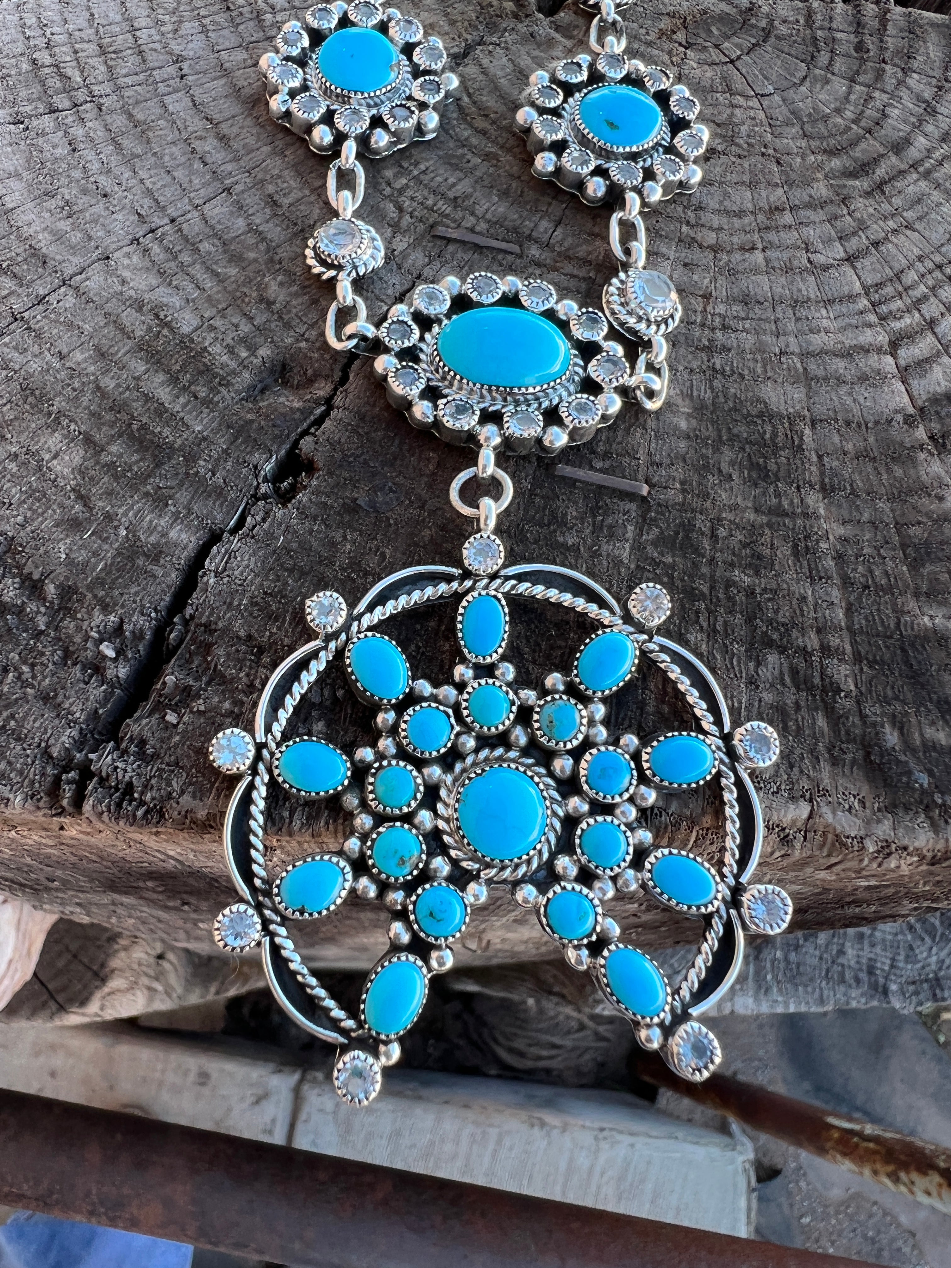 Desert sky and Fuchsia Dream Squash Necklace