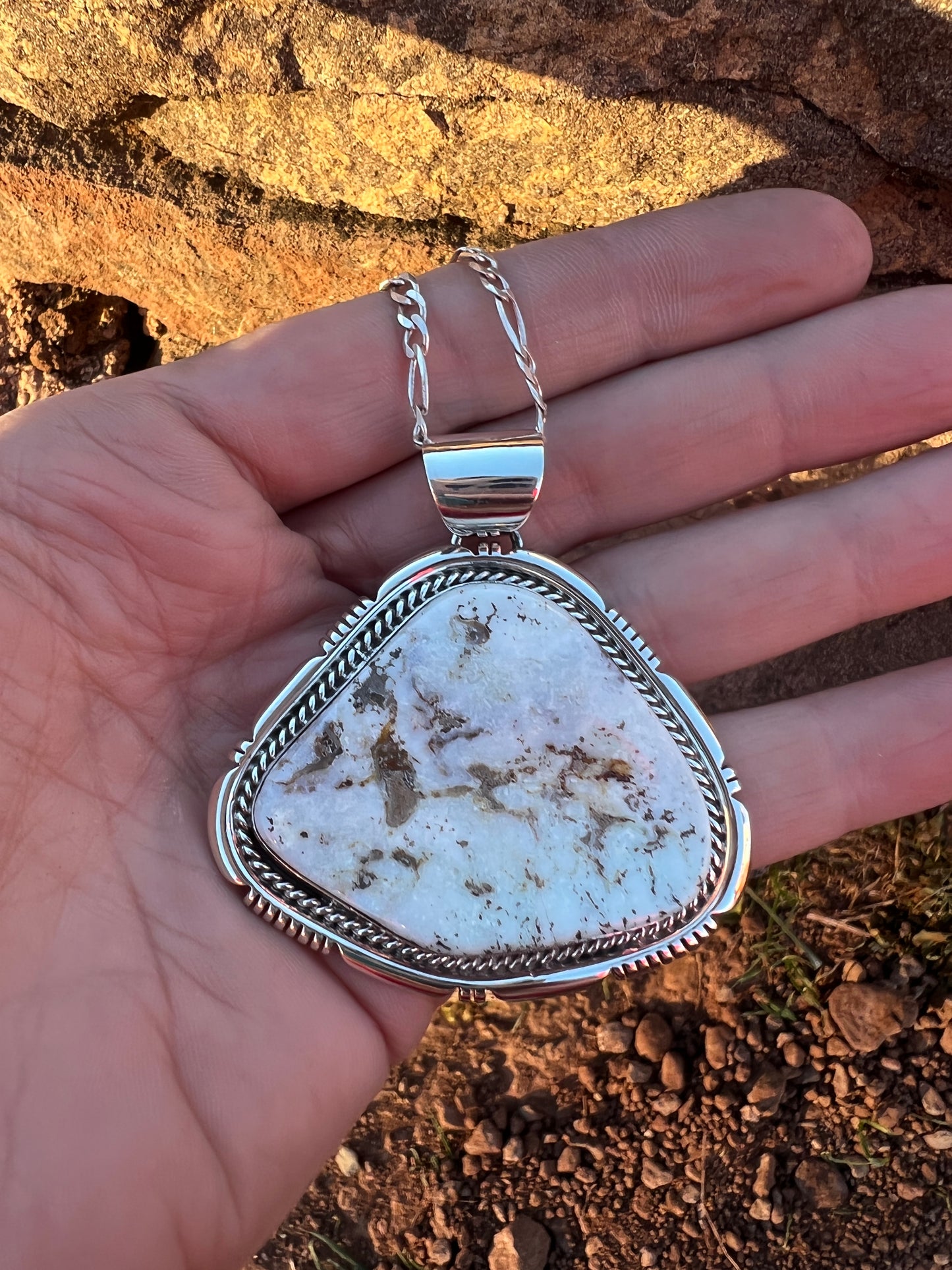 Huge Dry Creek Turquoise Pendant from the Rodger Estate