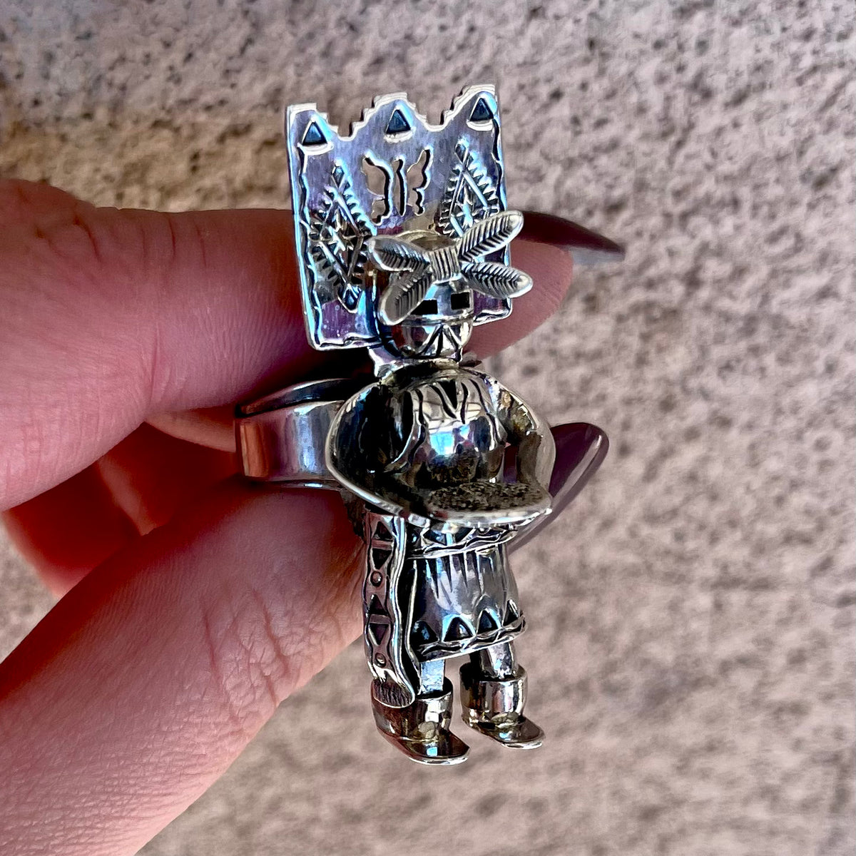Hopi Kachina Ring by Alvin Vandever from the Rodgers Collection
