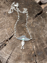 Jeremy Delgarito Space Ship Alien Necklace 18"