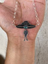 Jeremy Delgarito Space Ship Alien Necklace 18"