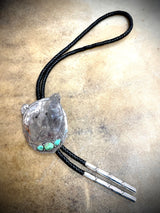 Green Turquoise Bear Bolo Tie