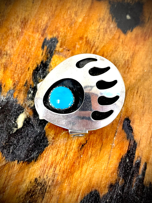 Turquoise Bear Claw Belt Buckle