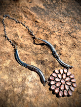Chaco Canyon Pink Mussel Shell Cluster Necklace