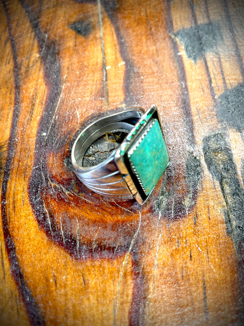 Men's Rectangle Turquoise Ring