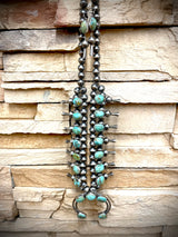 Traditional Navajo Squash Blossom and Earrings