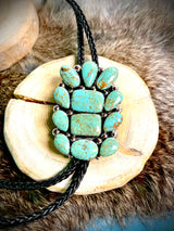 12 Stone Green Turquoise Bolo Tie