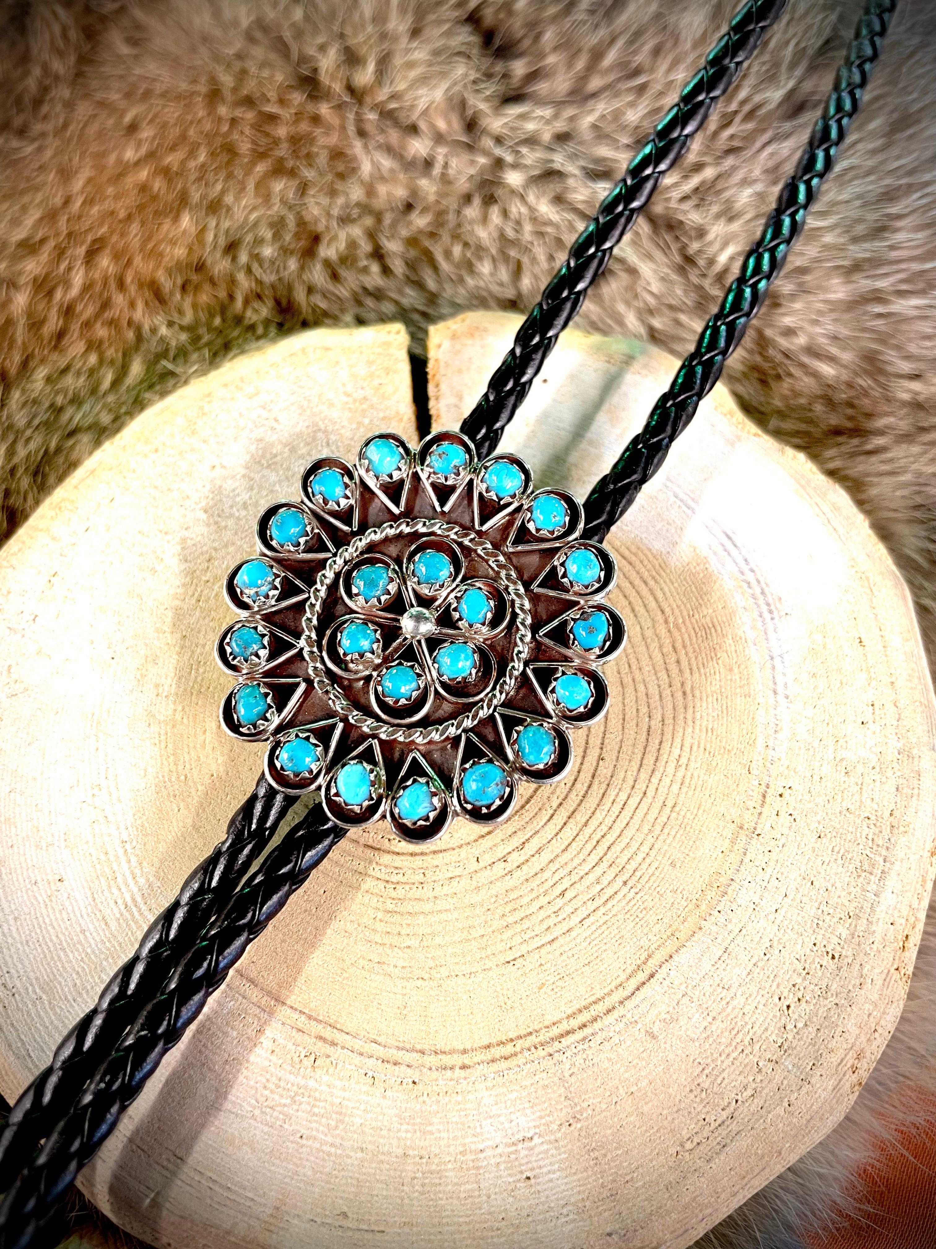 Zuni Cluster Bolo Tie