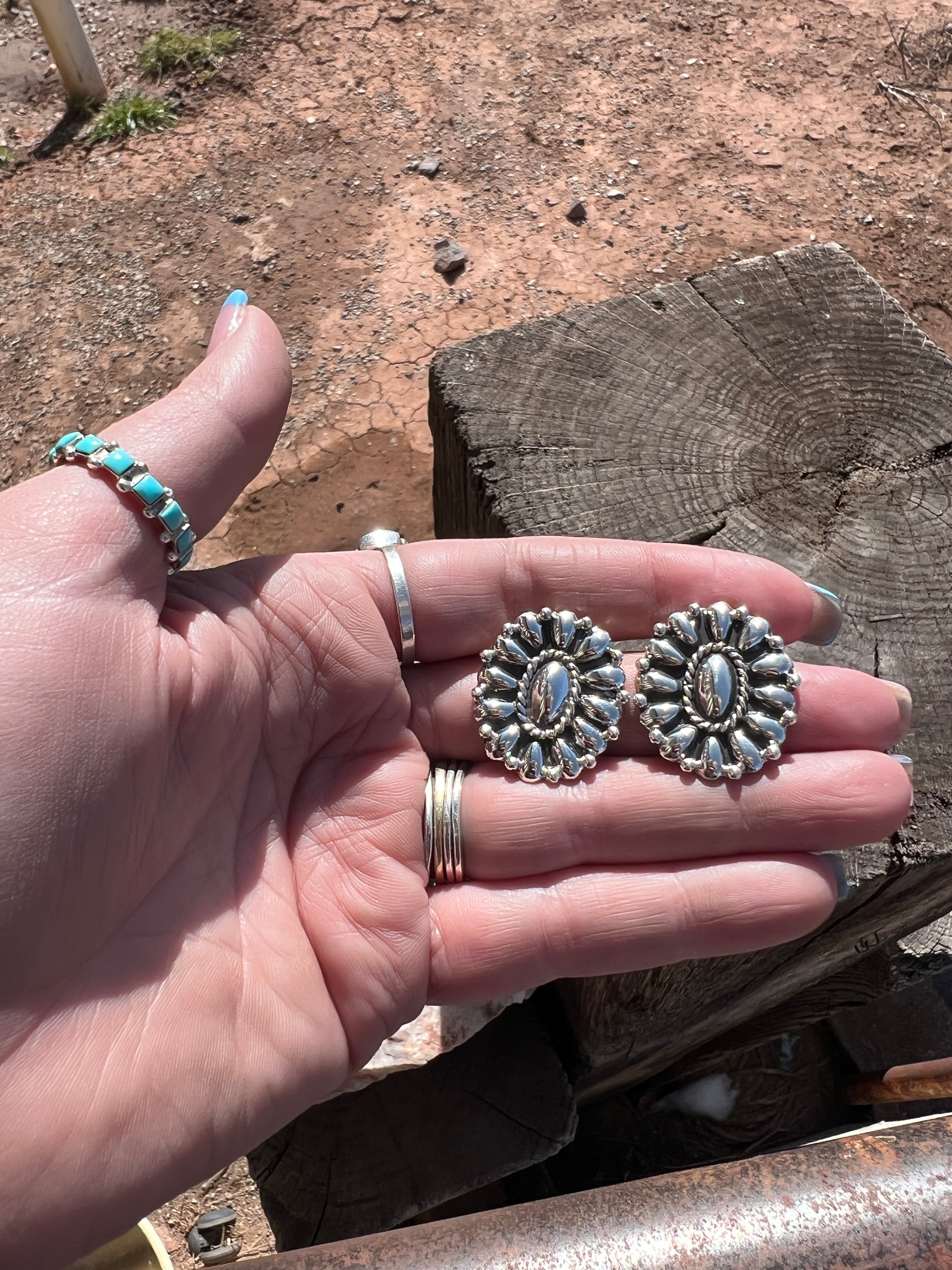 You Need Me Sterling Silver Cluster Earrings