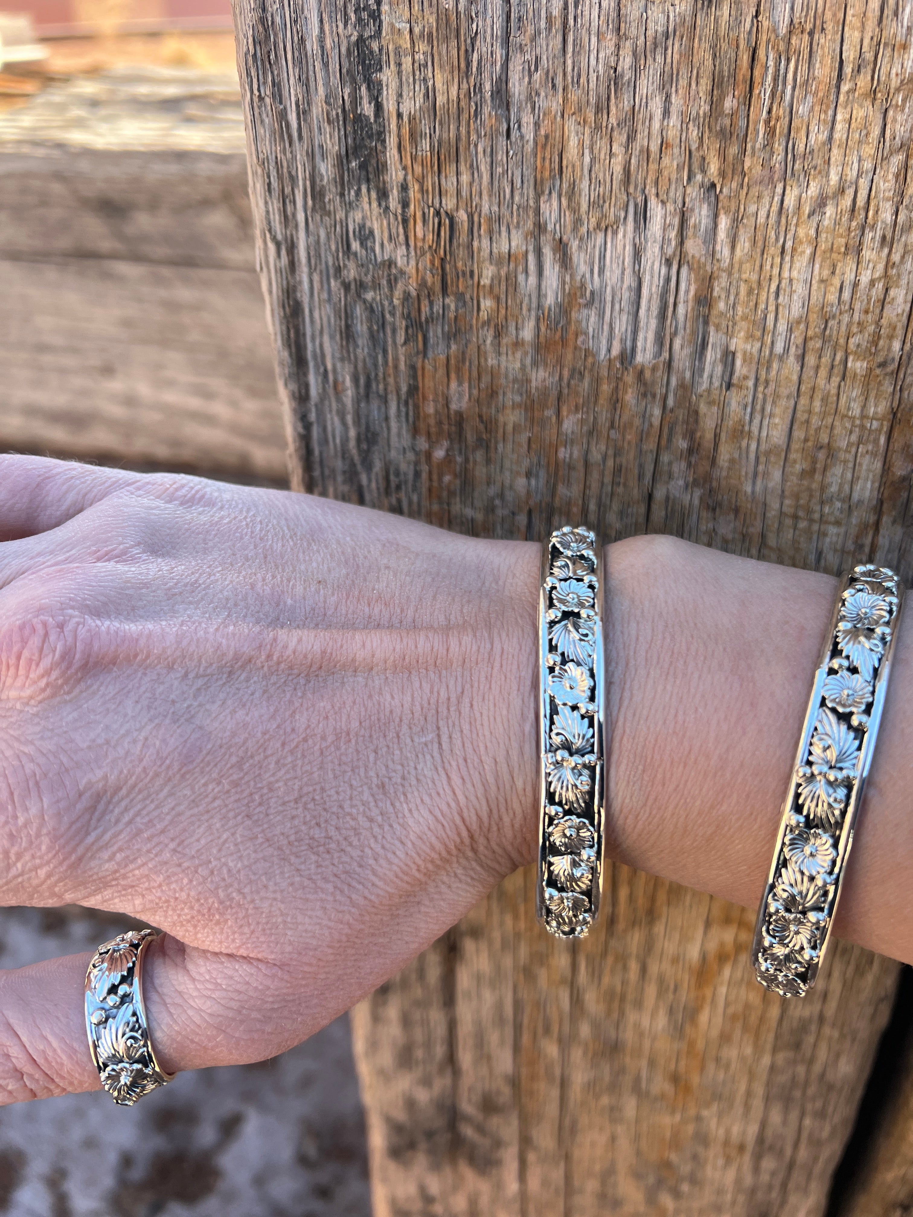 Leaf and Flower Bangle