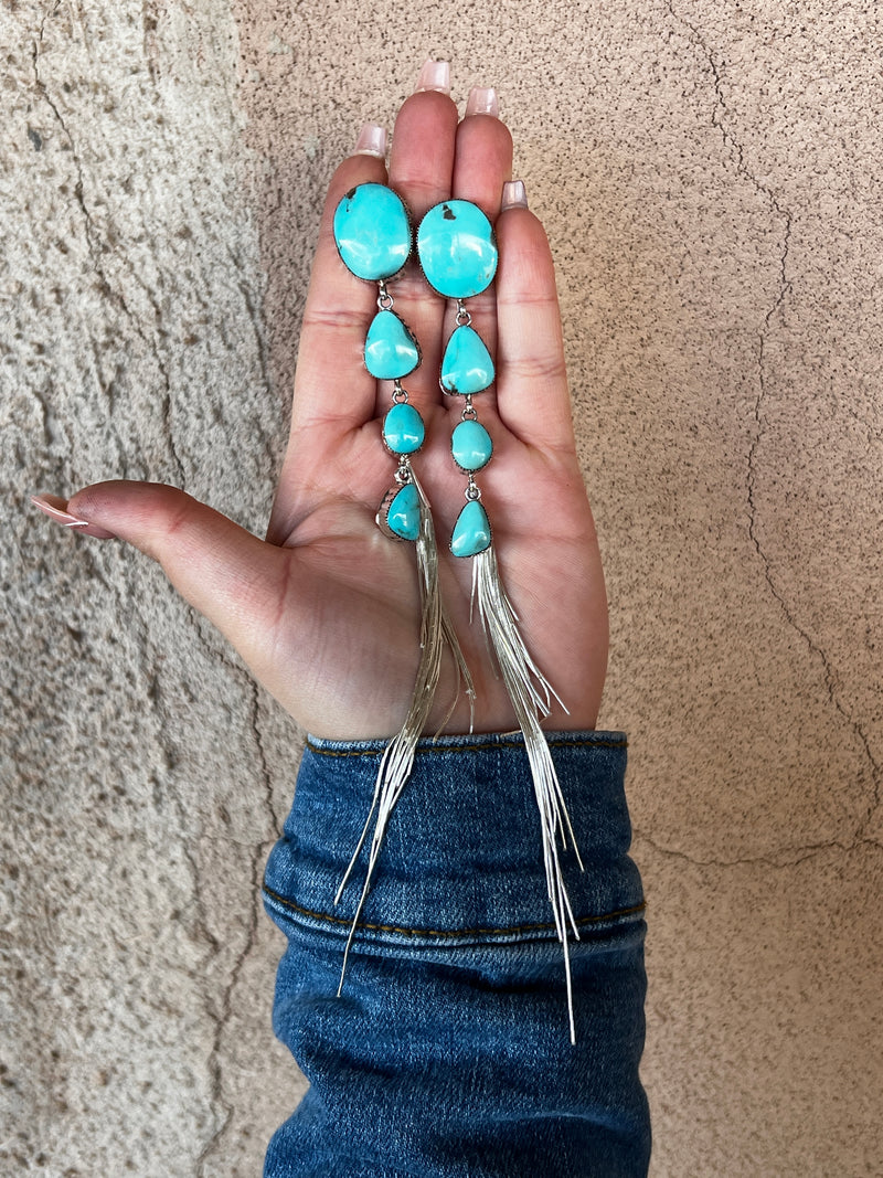 HEY GIRL HEY! Fabulous Shoulder Duster Earrings with Removable Liquid Silver Tassels
