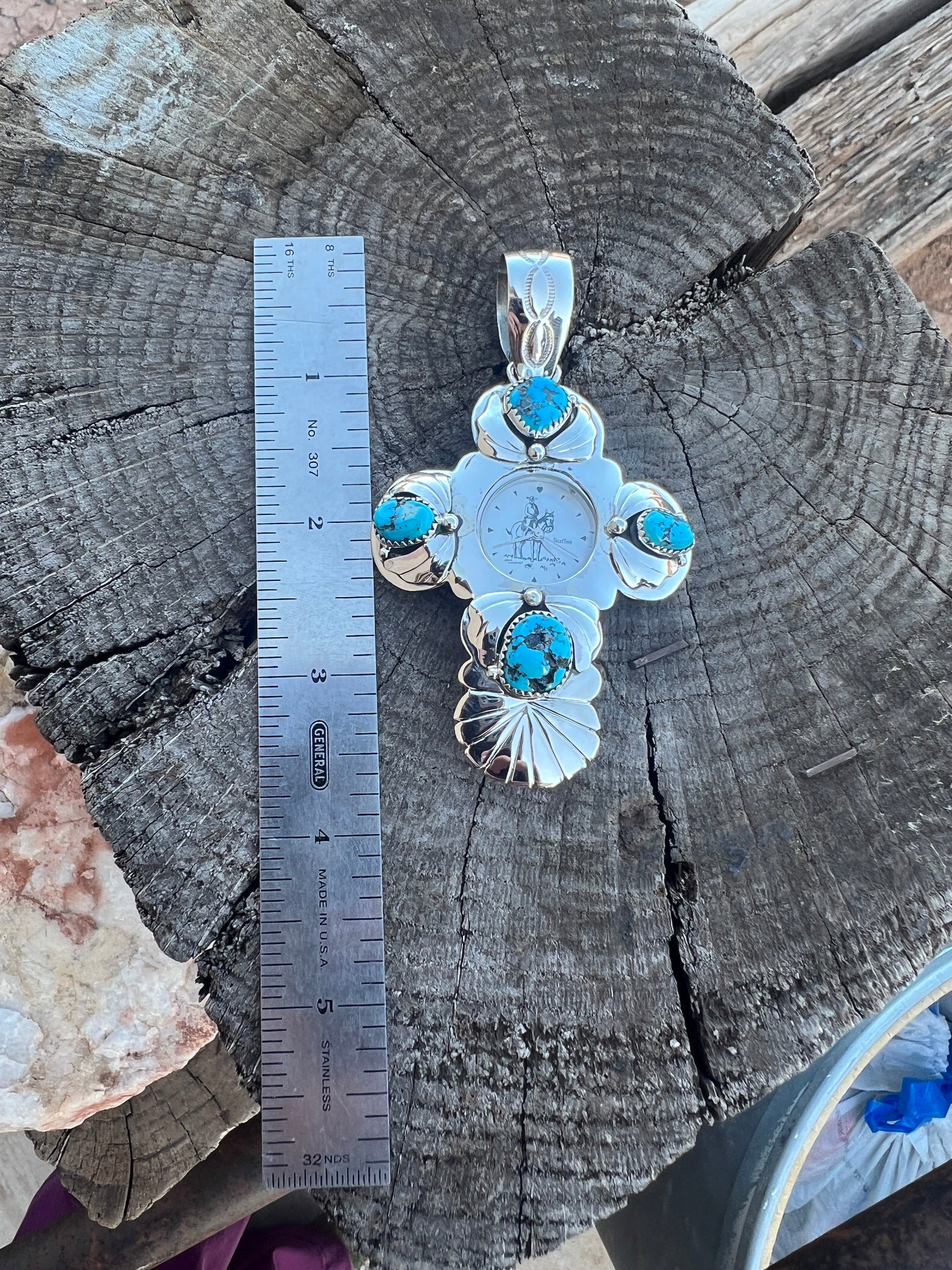 Old Timey Blue Pendant