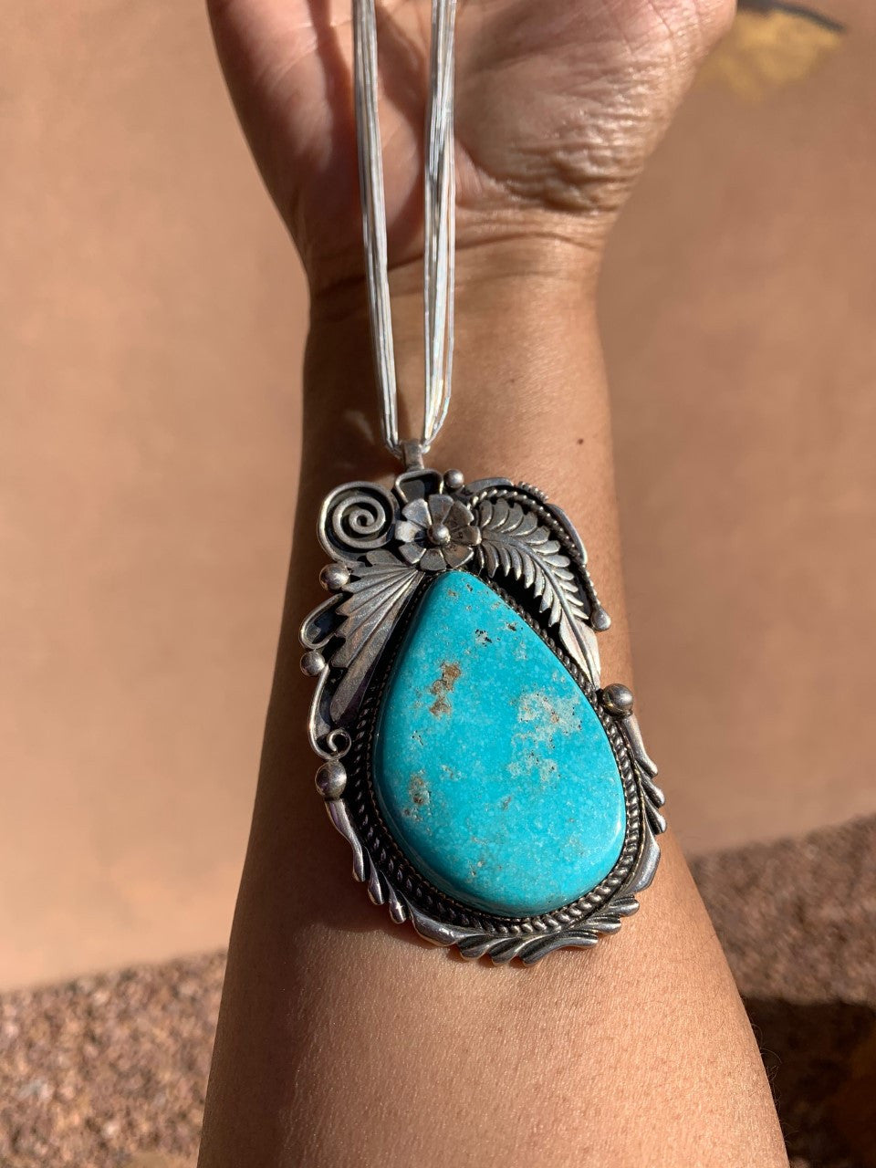 Old Pawn Tear Drop Turquoise Pendant
