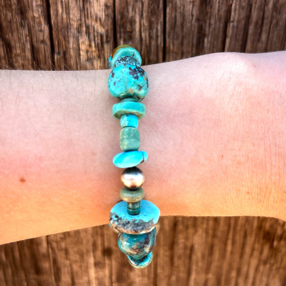 Wrap Me Around You Turquoise Navajo Pearl Bracelet