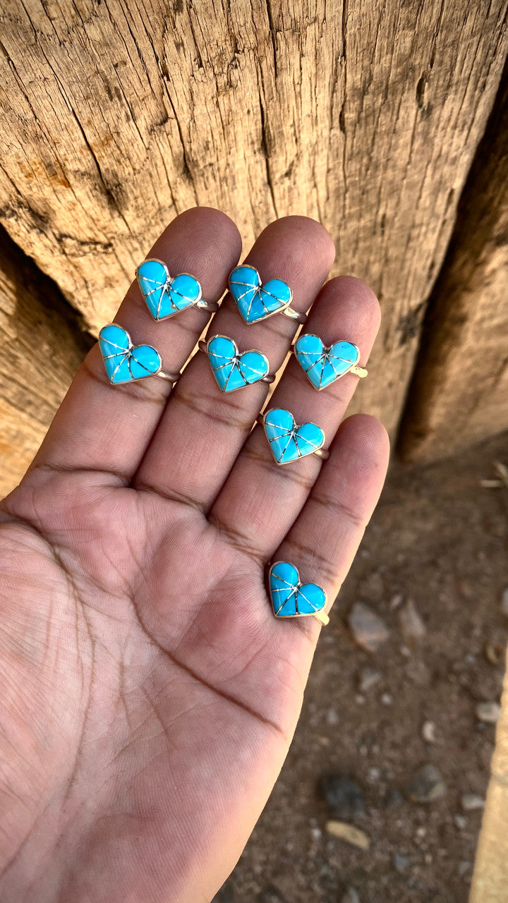 Oh!! Shi' Heart Kingman Turquoise Rings