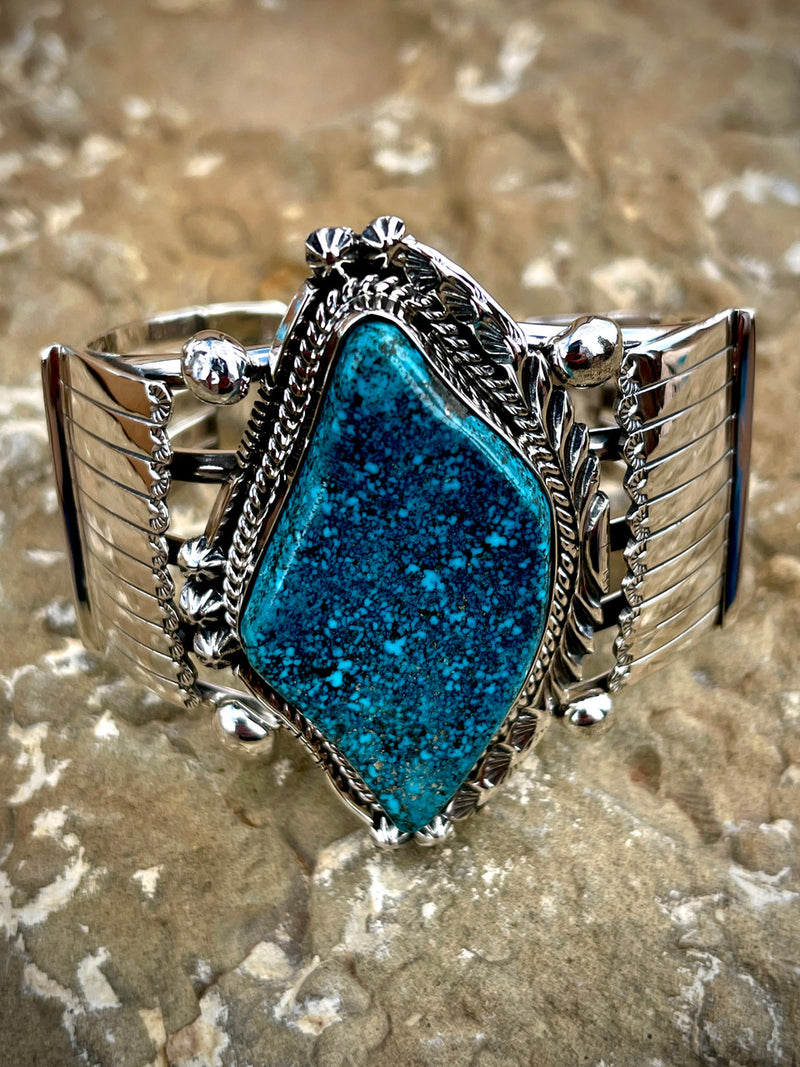Spider Web Nevada Turquoise Created by Clarence Long (one of a kind)