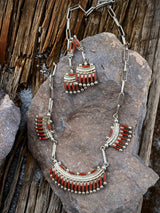 Zuni Artist Bryant Watsath Carol Needlpoint Necklace-Earring Set