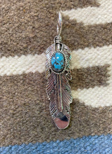 Turquoise Feather Pendant