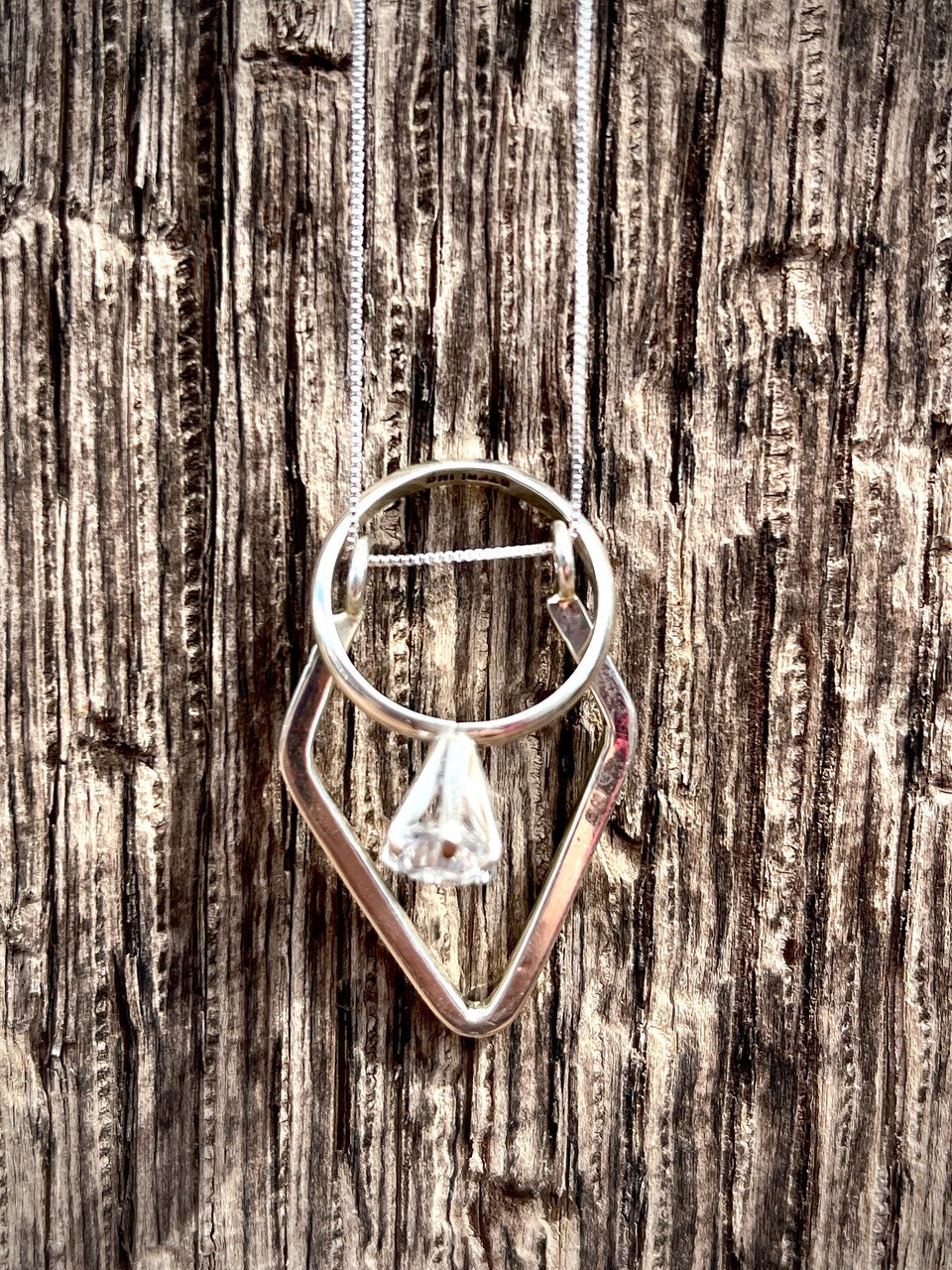 Simple All Silver Ring Holder Necklace