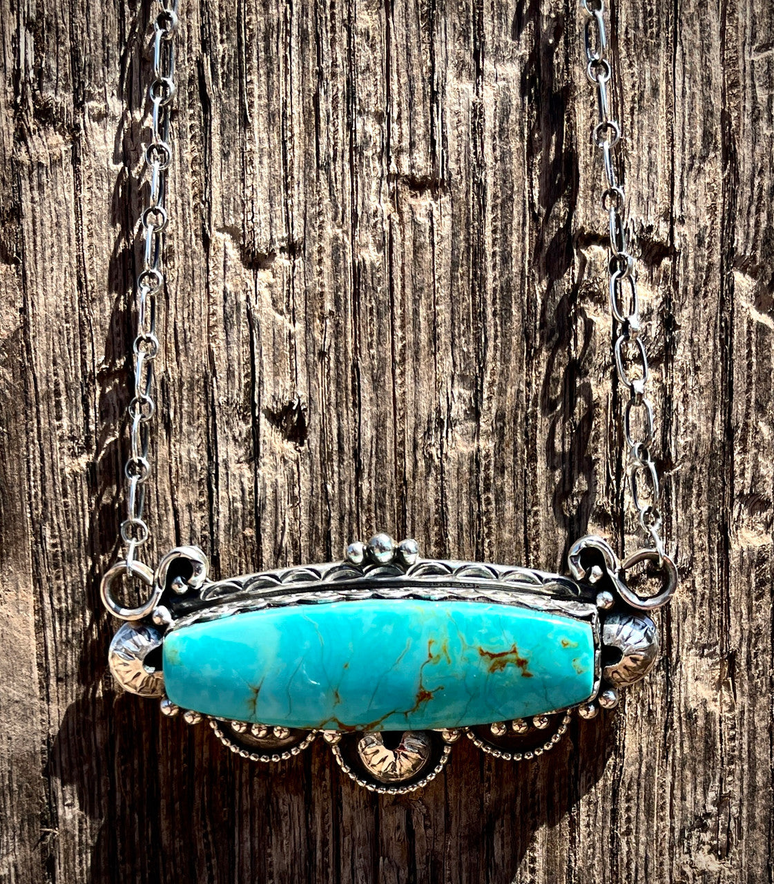 Deep Dish Nevada Turquoise Bar Necklace