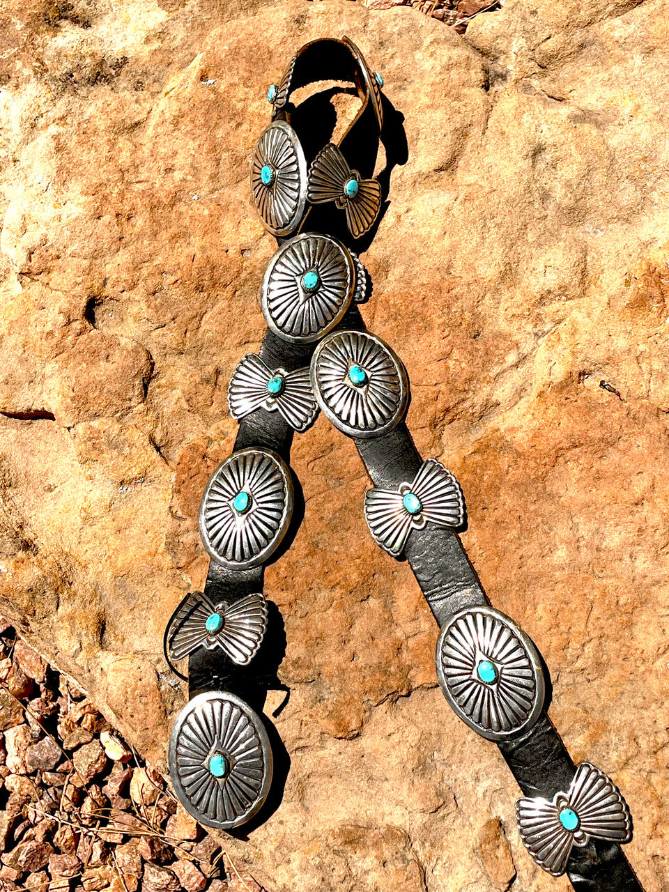 Vintage Chaco Canyon Turquoise Concho Belt