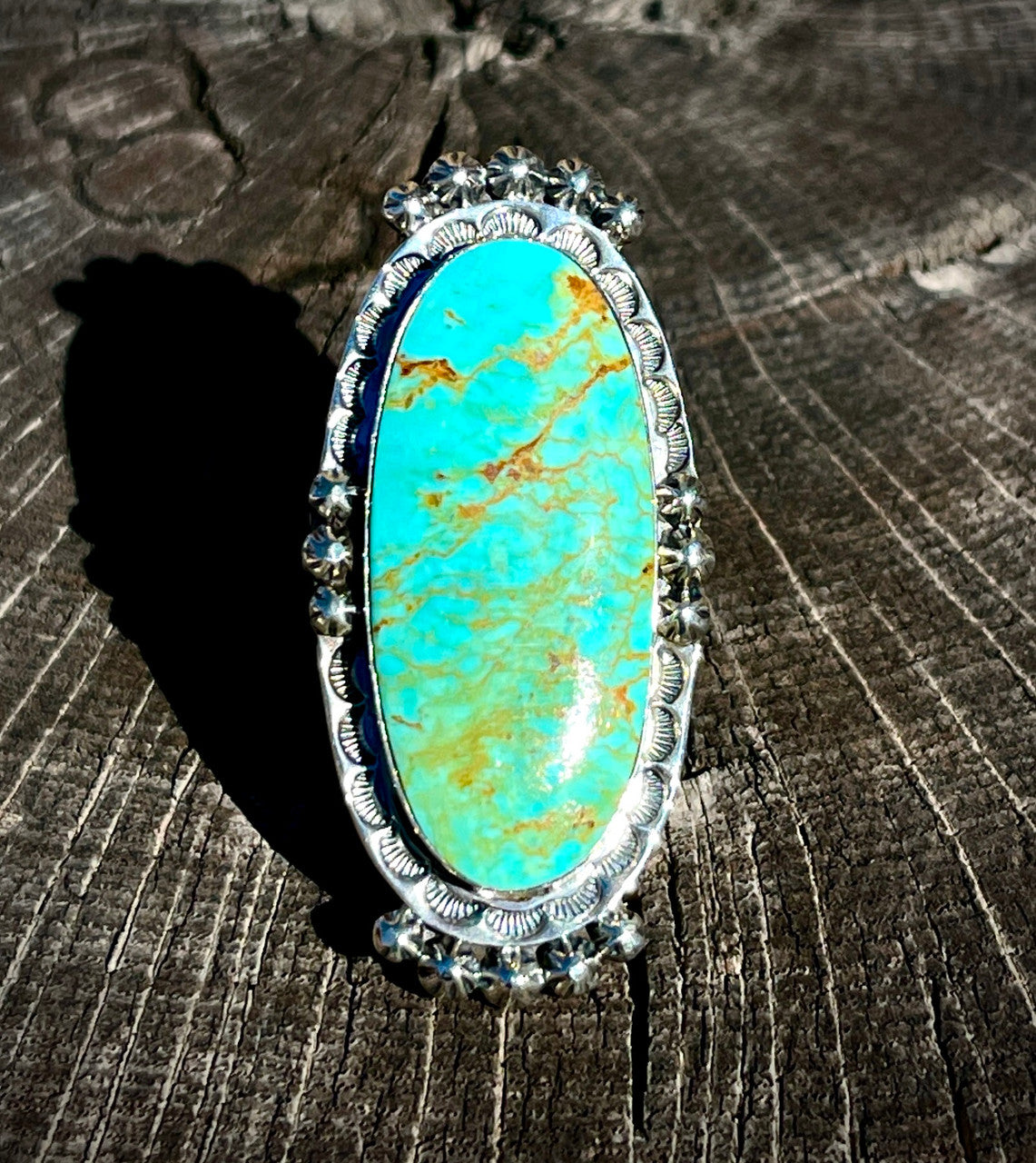 Elongated Statement Ceremonial Kingman Ring