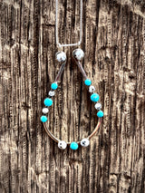 Turquoise and Howlite Silver Ring Holder Necklace