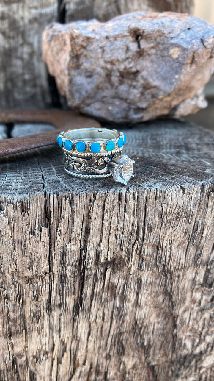 Western turquoise on sale engagement ring