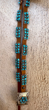 Howdy Cowgirl Concho Belt with Sleeping Beauty Turquoise