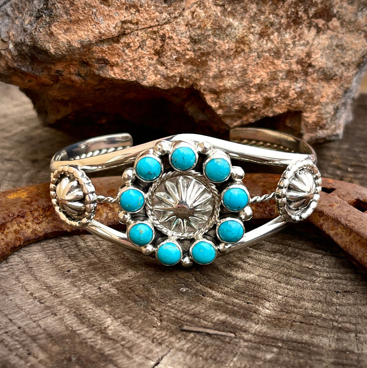 Sleeping Beauty Cluster Concho Cuff