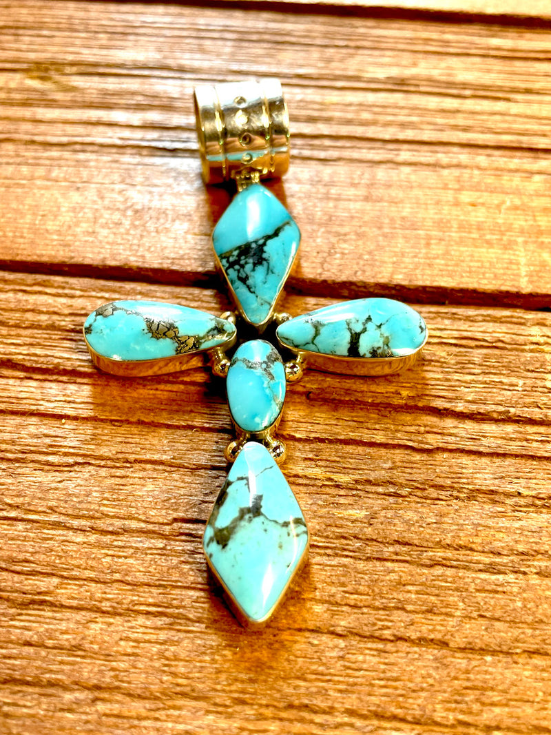 5 Stone Cross Pendant