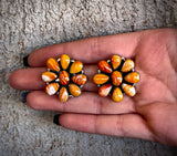 Loretta Delgarito Orange Cluster Earrings