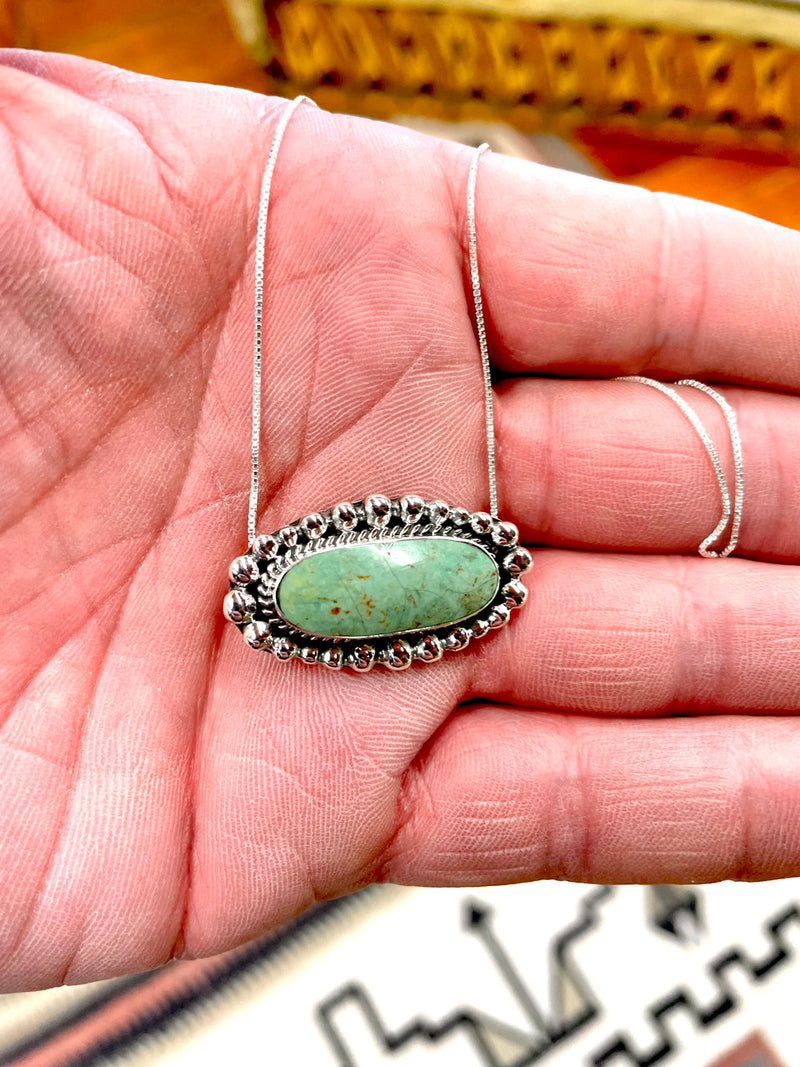 Oval Green Turquoise Pendant