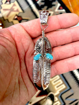 Two Stone Turquoise Pendant