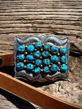 Take Me To The NFR Concho Belt Set with Sleeping Beauty Turquoise