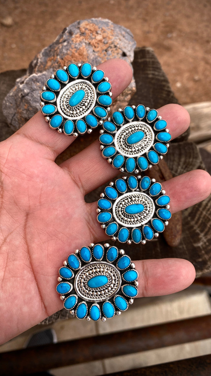 Chaco Canyon Sleeping Beauty Turquoise Cluster Ring