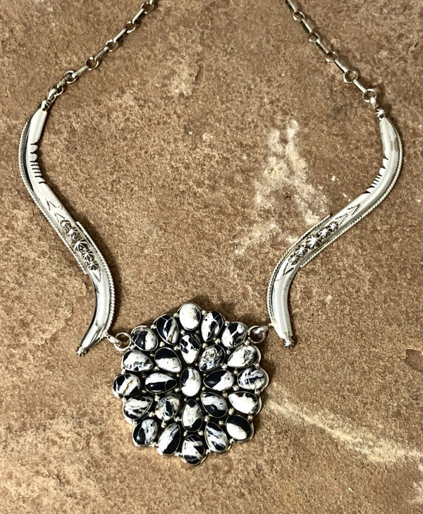Chaco Canyon White Buffalo Cluster Necklace