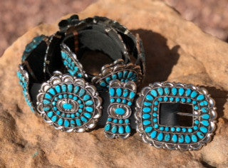 Turquoise And Sterling Concho Belt